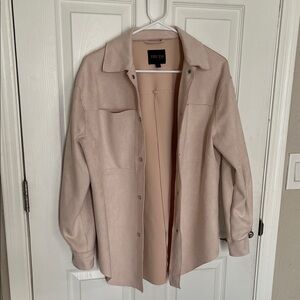 Light Pink Faux Suede Shacket